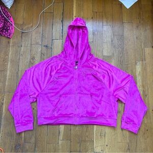 Victoria’s Secret Cropped Velvet Zip UP